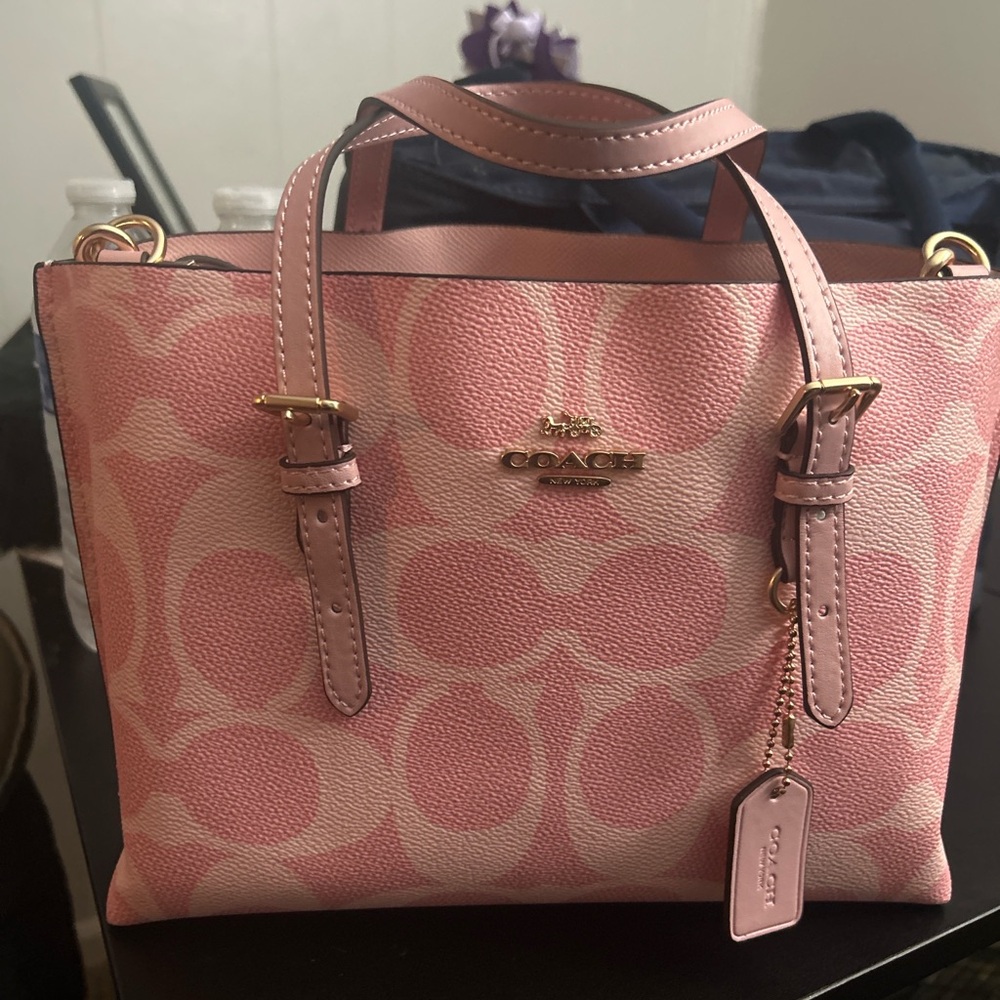 Coach Blush Pink Satchel with Gold Accents
